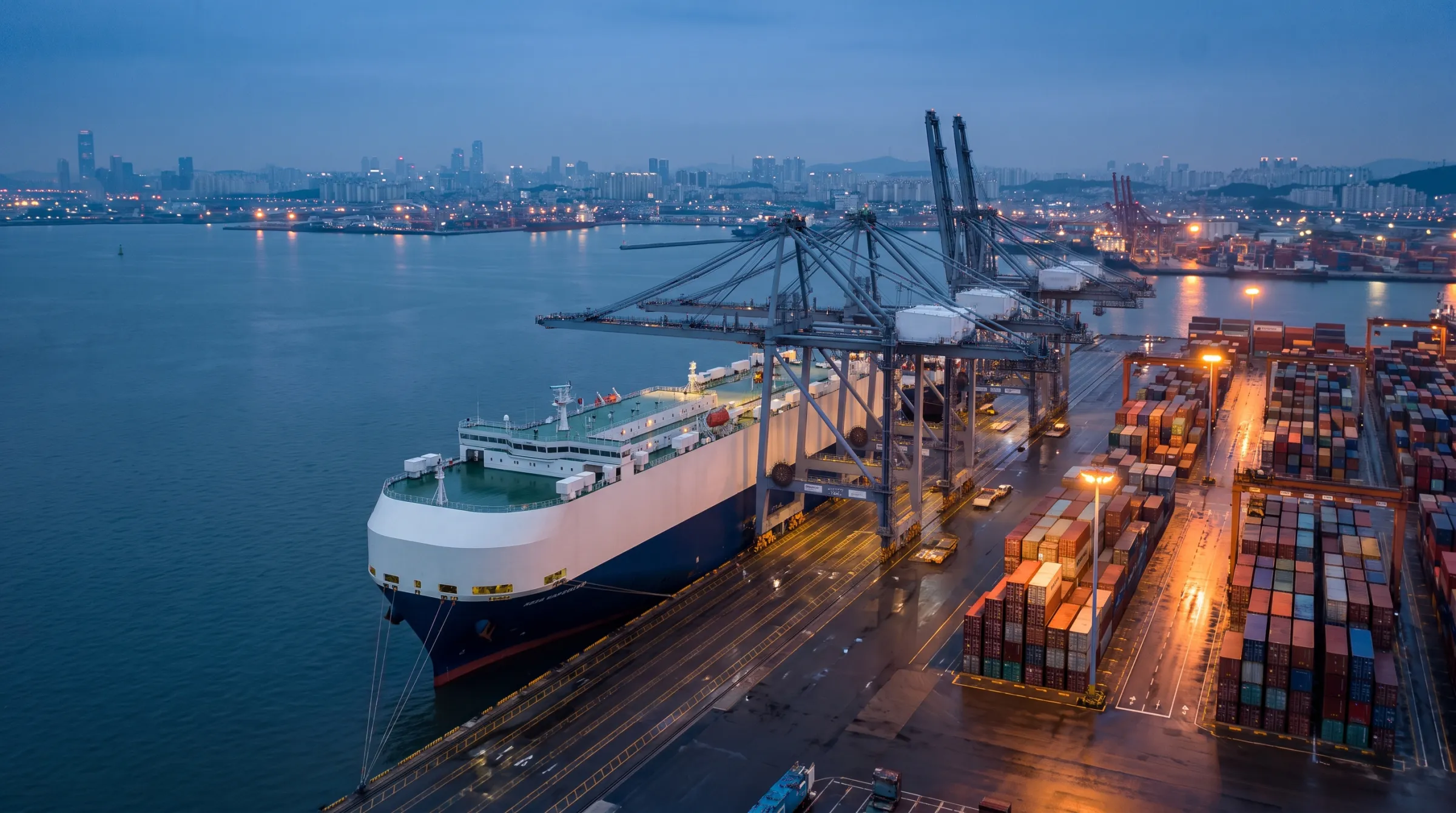 The Port of Incheon in South Korea, where AJ Trading ships cars from