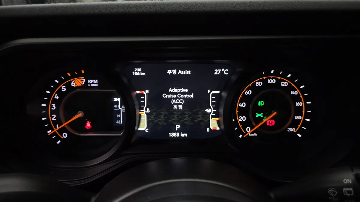 Jeep Wrangler interior detail