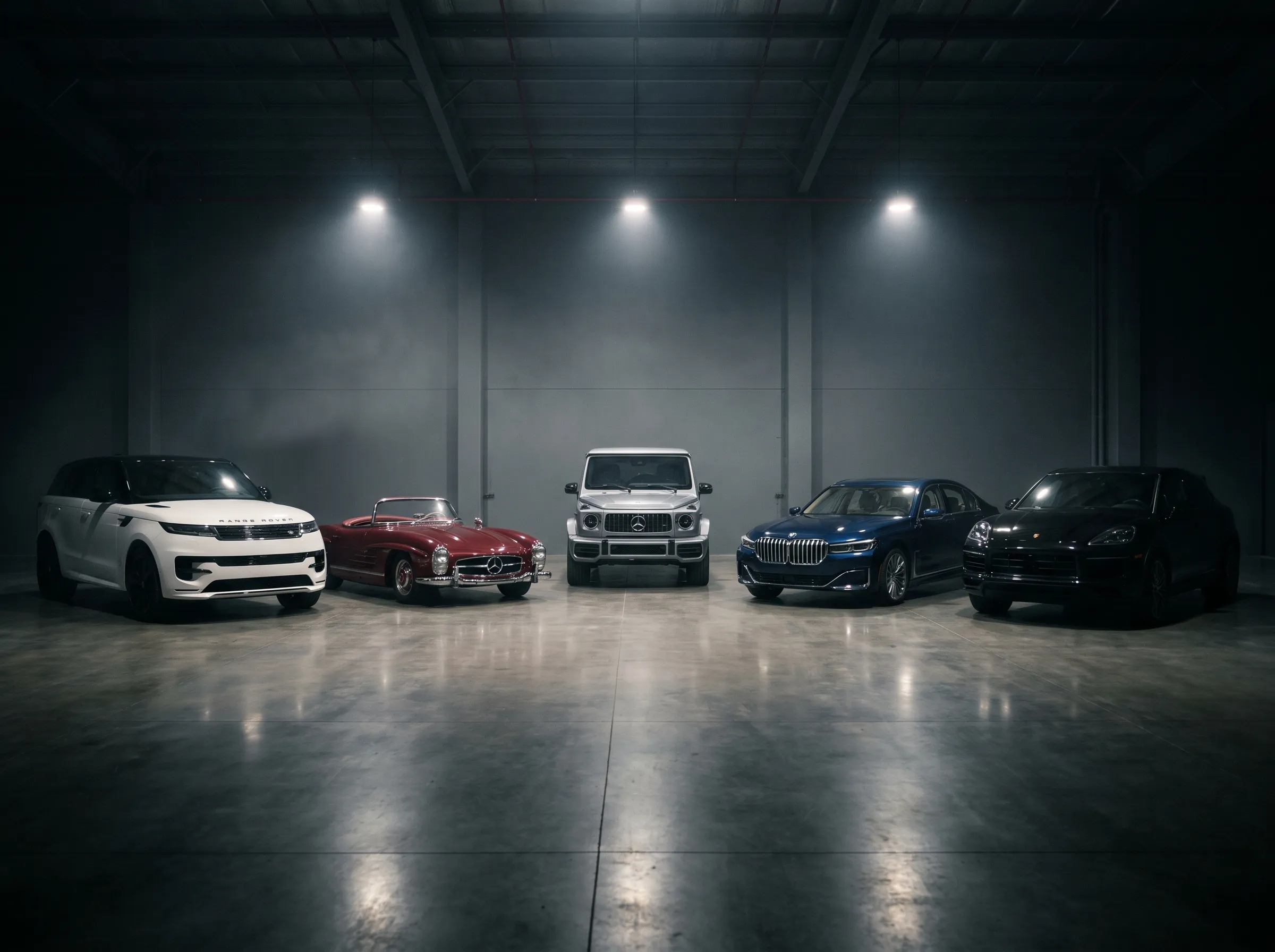 A lineup of premium cars sourced from Korea for resale